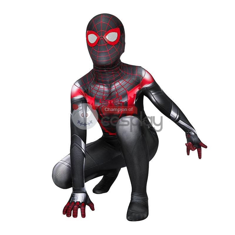 Spider Man Miles Morales Cosplay Costume Spiderman Jumpsuit for Kids