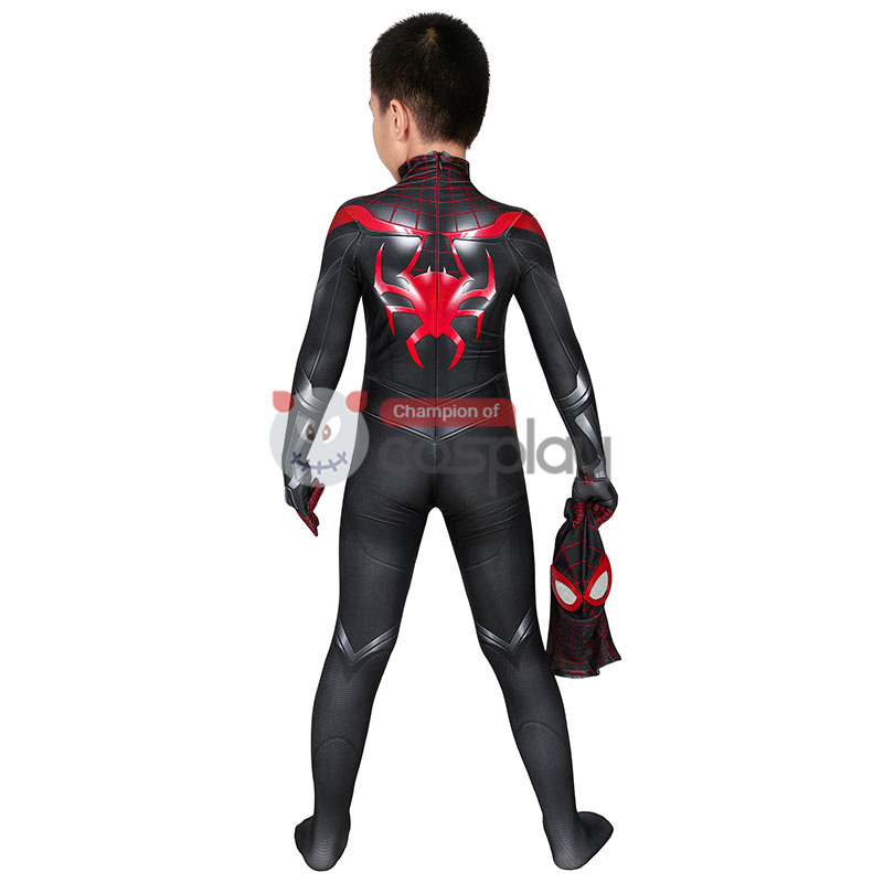 Spider Man Miles Morales Cosplay Costume Spiderman Jumpsuit for Kids