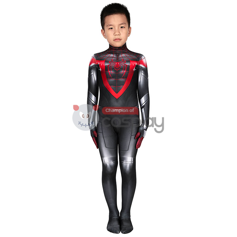 Spider Man Miles Morales Cosplay Costume Spiderman Jumpsuit for Kids