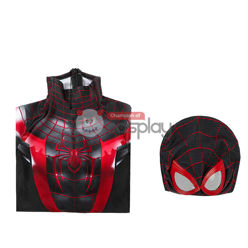 Spider Man Miles Morales Cosplay Costume Spiderman Jumpsuit for Kids