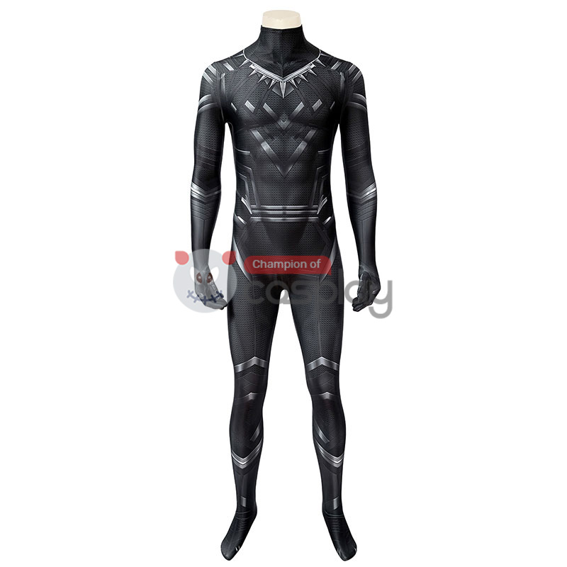 Captain America Civil War Cosplay Suit Black Panther T'Challa Jumpsuit