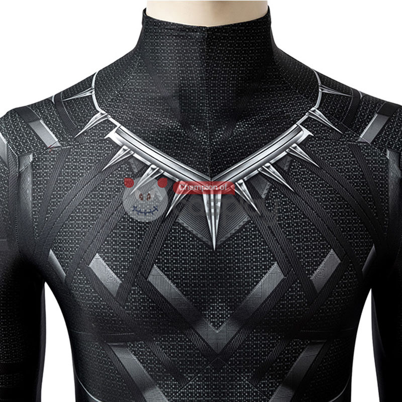 Captain America Civil War Cosplay Suit Black Panther T'Challa Jumpsuit