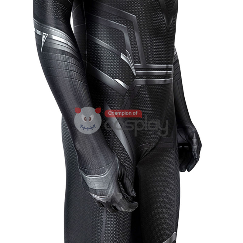 Captain America Civil War Cosplay Suit Black Panther T'Challa Jumpsuit