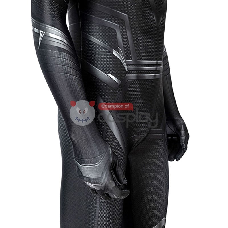Captain America Civil War Cosplay Suit Black Panther T'Challa Jumpsuit