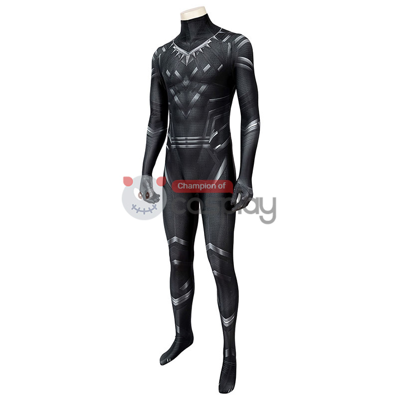 Captain America Civil War Cosplay Suit Black Panther T'Challa Jumpsuit