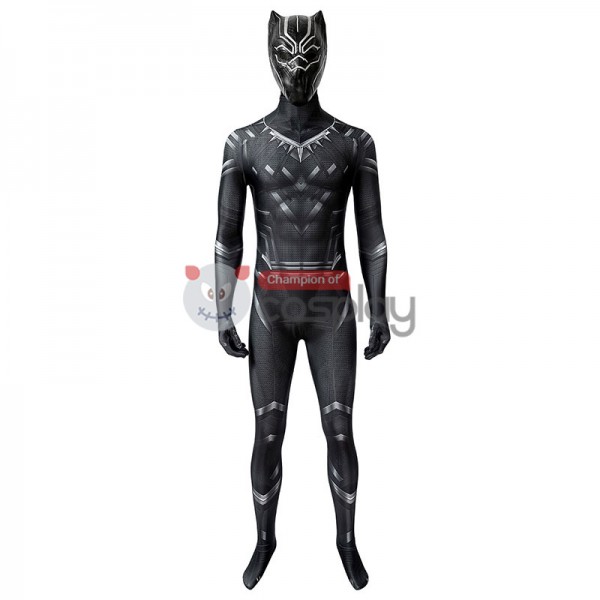 Captain America Civil War Cosplay Suit Black Panther T'Challa Jumpsuit