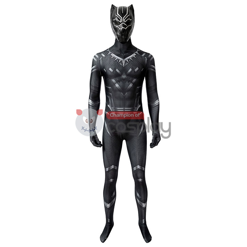 Captain America Civil War Cosplay Suit Black Panther T'Challa Jumpsuit