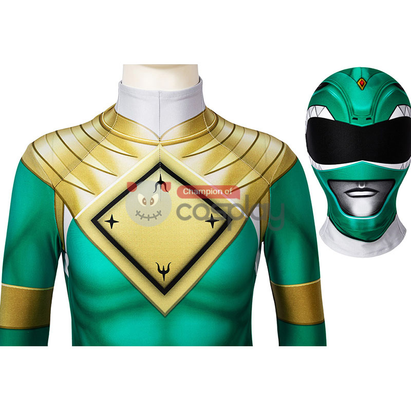 Mighty Morphin Power Rangers Cosplay Costume Green Ranger Jumpsuit for Kids