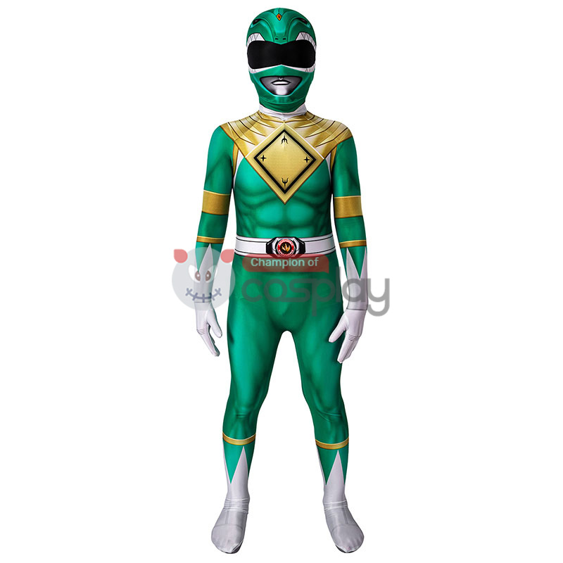 Mighty Morphin Power Rangers Cosplay Costume Green Ranger Jumpsuit for Kids  - Champion Cosplay