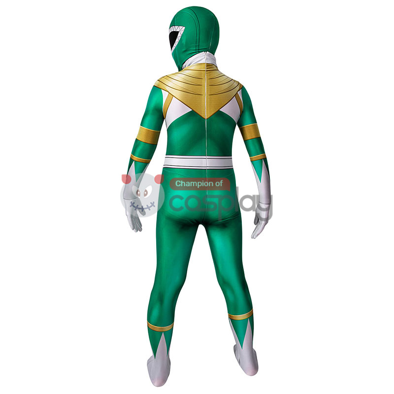 Mighty Morphin Power Rangers Cosplay Costume Green Ranger Jumpsuit for Kids