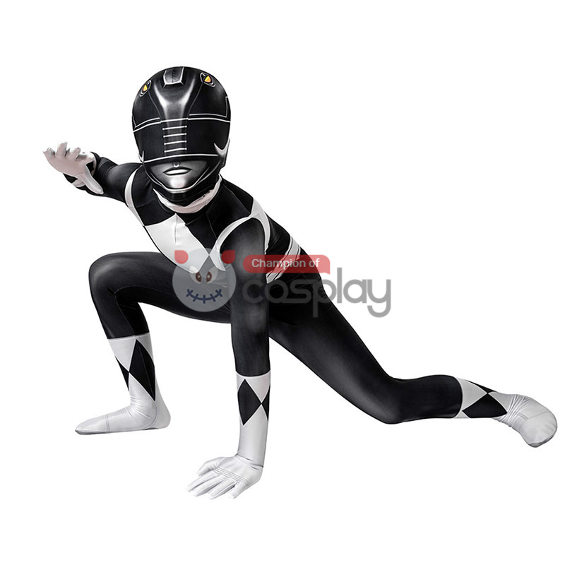 Mighty Morphin Power Rangers Cosplay Costume Black Rangers Suit for Kids