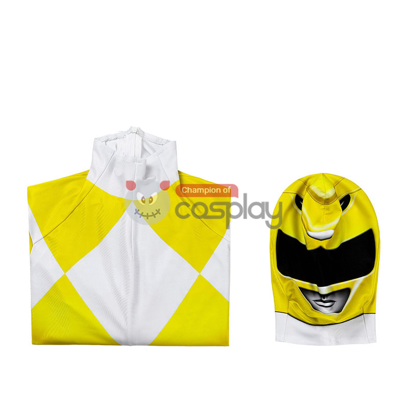 Mighty Morphin Power Rangers Cosplay Costume Yellow Ranger Suit for Kids