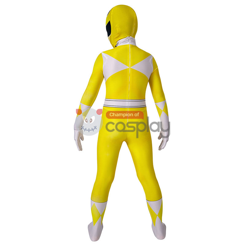 Mighty Morphin Power Rangers Cosplay Costume Yellow Ranger Suit for Kids