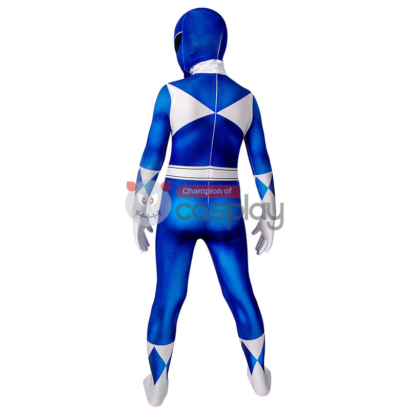 Blue Ranger Jumpsuit Mighty Morphin Power Rangers Cosplay Suit for Kids