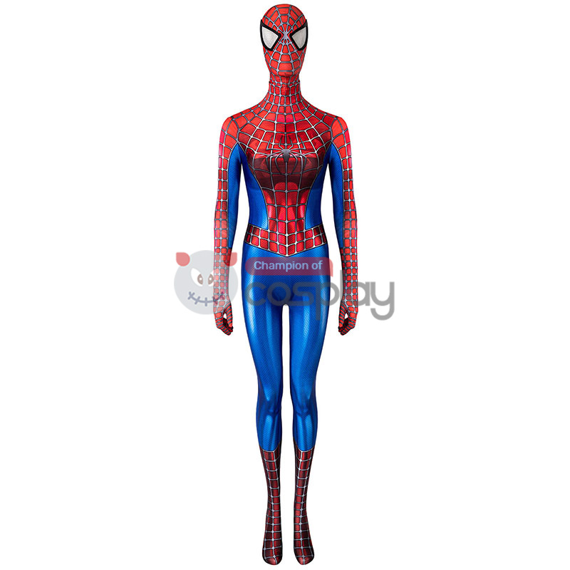 Female Spiderman Tobey Maguire Jumpsuit Spider Man Cosplay Suit