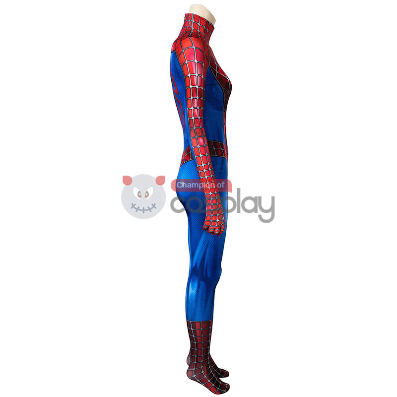Female Spiderman Tobey Maguire Jumpsuit Spider Man Cosplay Suit