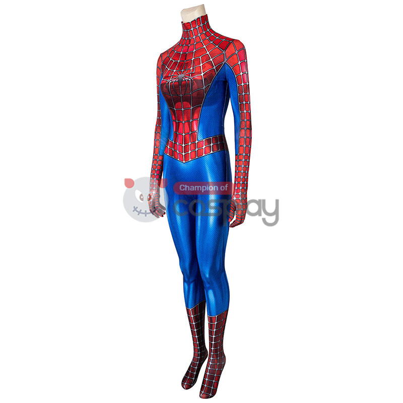 Female Spiderman Tobey Maguire Jumpsuit Spider Man Cosplay Suit
