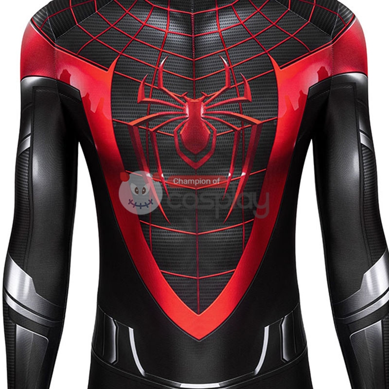 Spider Man Cosplay Costume Spiderman Miles Morales Jumpsuit Top Level