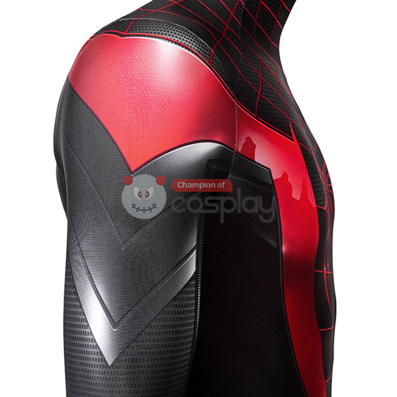 Spider Man Cosplay Costume Spiderman Miles Morales Jumpsuit Top Level