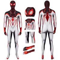 Spider-Man TRACK Suit White Spiderman Miles Morales Cosplay Costume