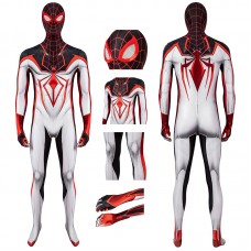 Spider-Man TRACK Suit White Spiderman Miles Morales Cosplay Costume