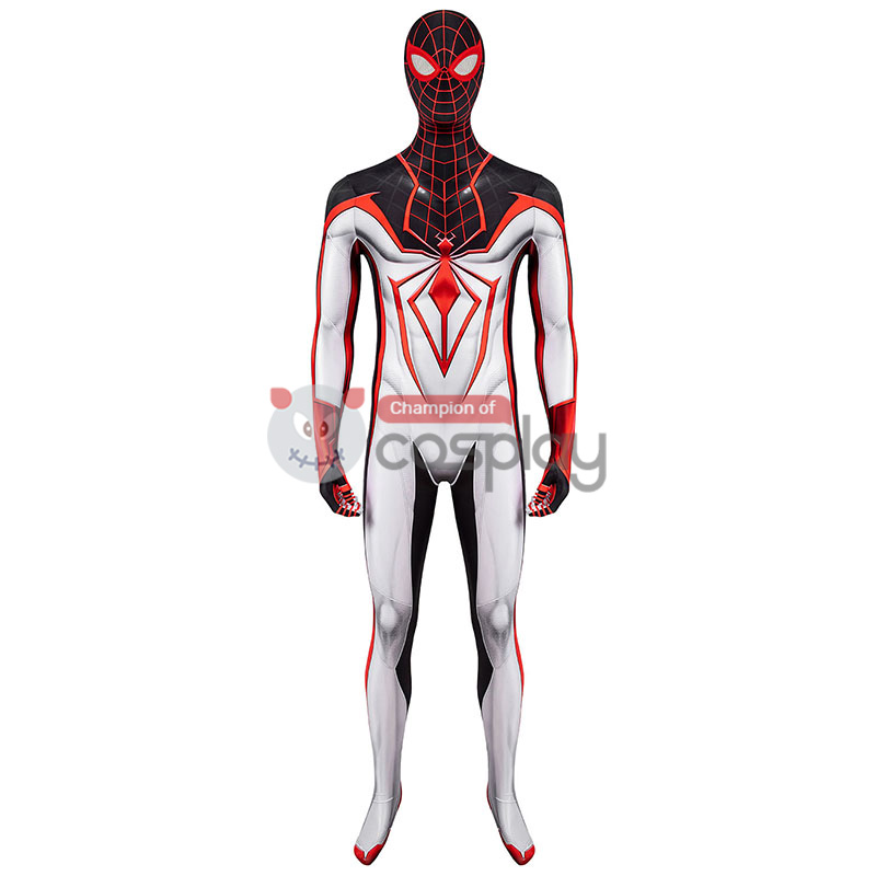 Spider-Man TRACK Suit White Spiderman Miles Morales Cosplay Costume