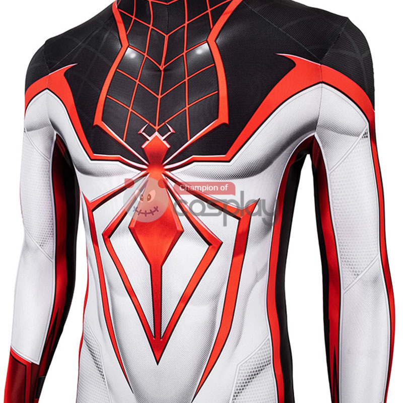Spider-Man TRACK Suit White Spiderman Miles Morales Cosplay Costume