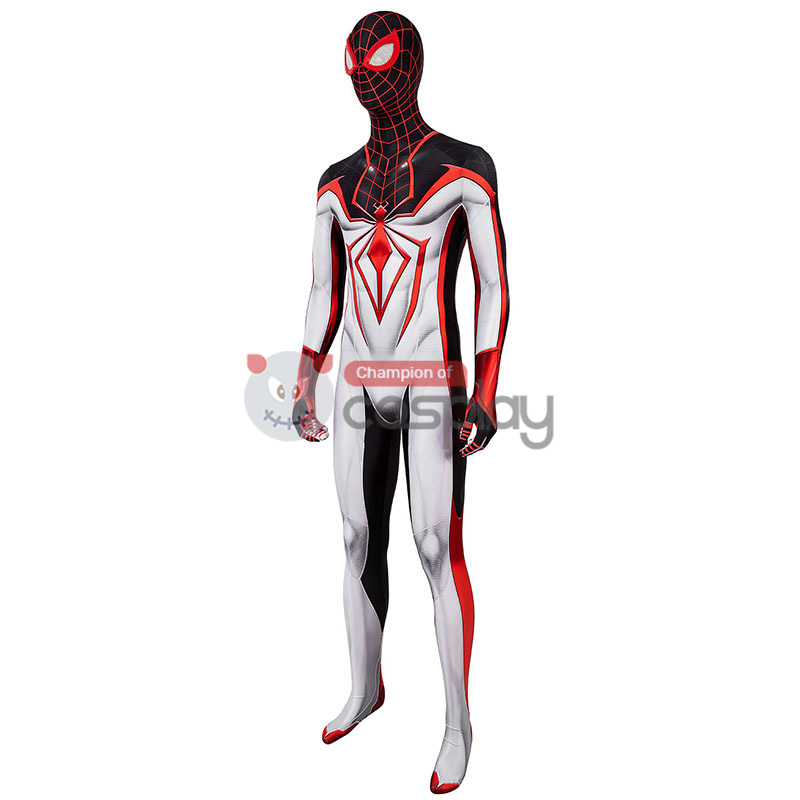 Spider-Man TRACK Suit White Spiderman Miles Morales Cosplay Costume