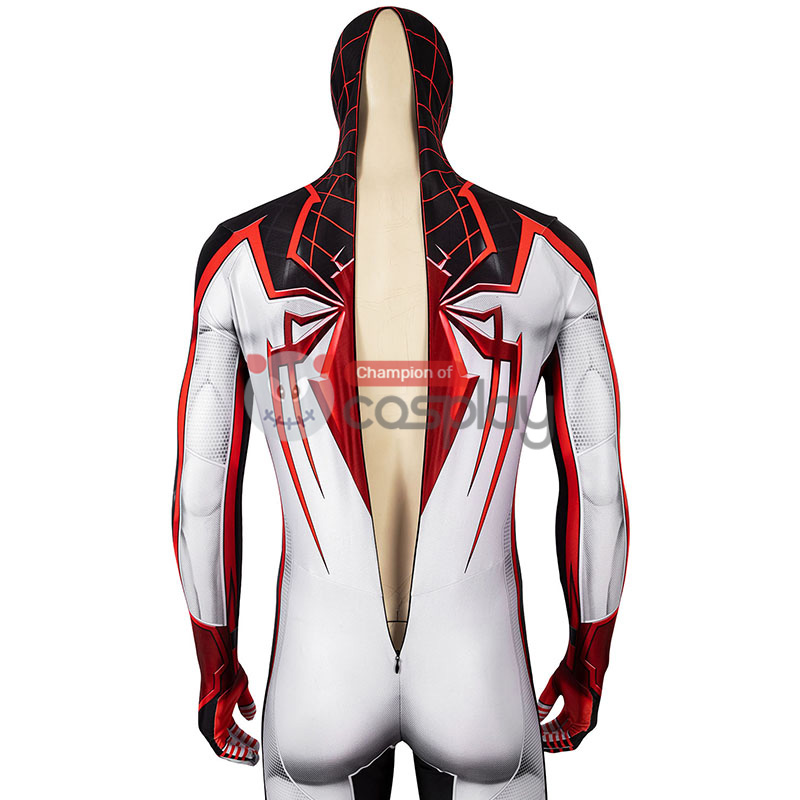 Spider-Man TRACK Suit White Spiderman Miles Morales Cosplay Costume