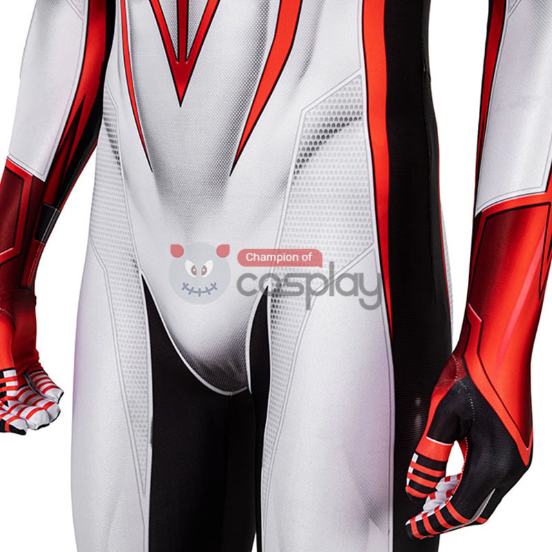 Spider-Man TRACK Suit White Spiderman Miles Morales Cosplay Costume