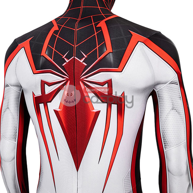 Spider-Man TRACK Suit White Spiderman Miles Morales Cosplay Costume