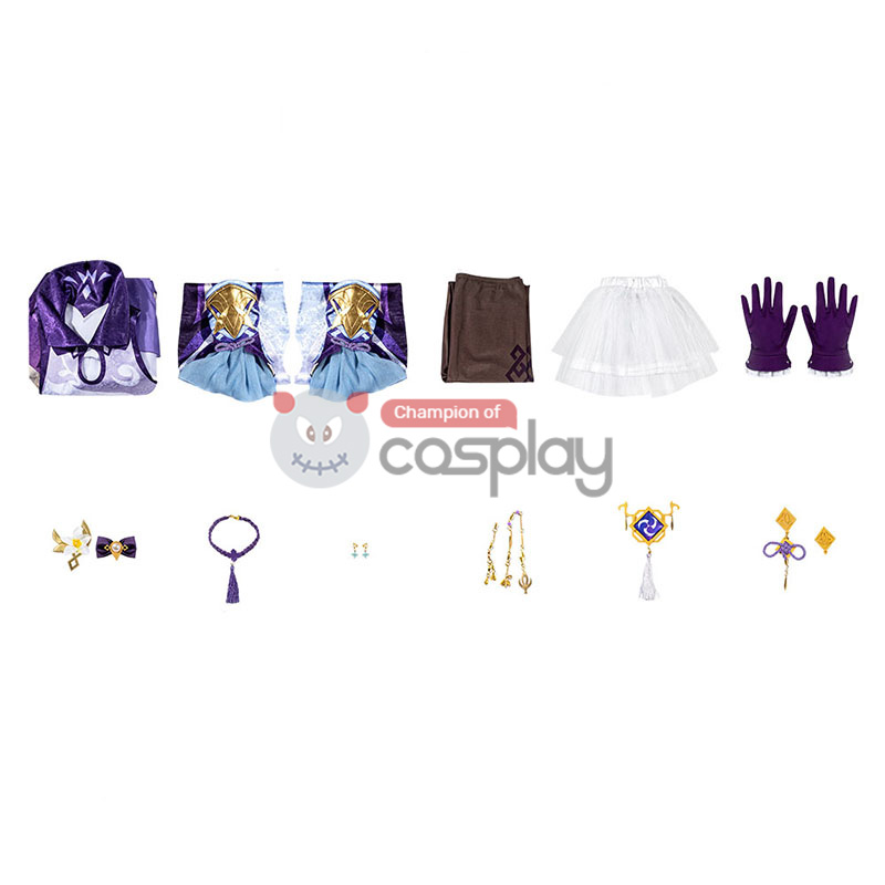 Genshin Impact Cosplay Suit Keqing Costume