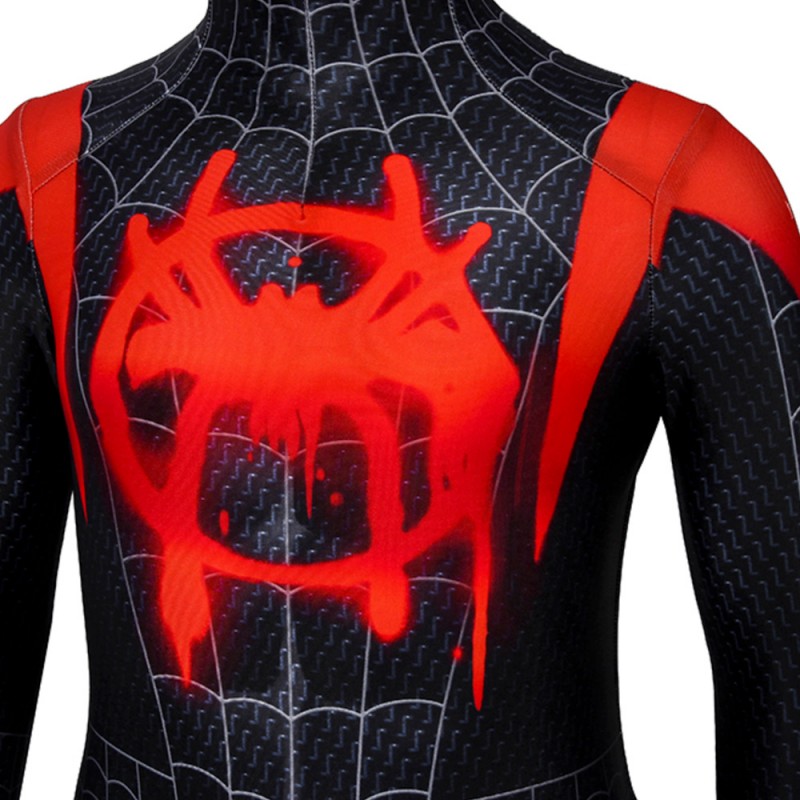 Kids Miles Morales Costume Spider-Man Into the Spider-Verse Cosplay Suit