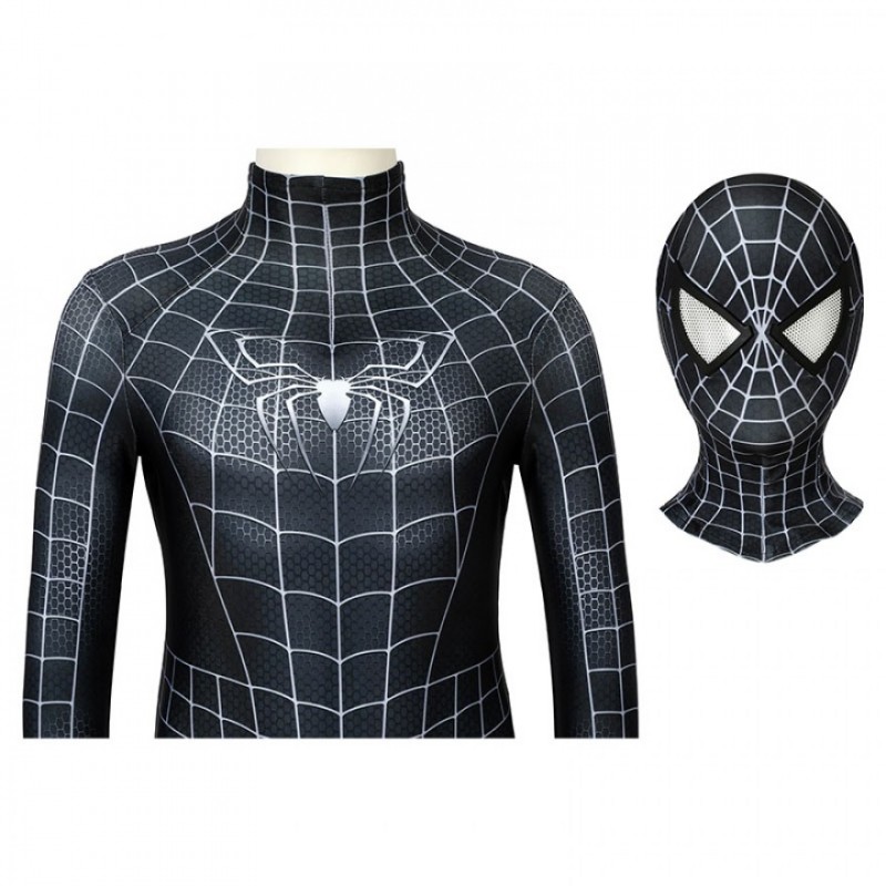 Spiderman 3 Eddie Brock Cosplay Costume Venom Jumpsuit for Kids