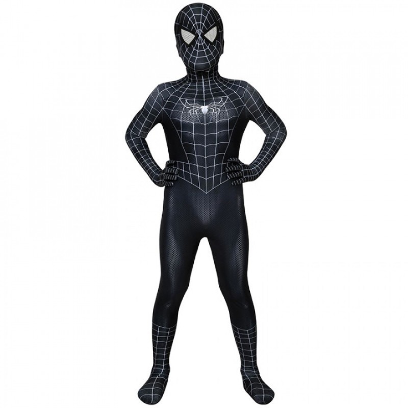 Spiderman 3 Eddie Brock Cosplay Costume Venom Jumpsuit for Kids
