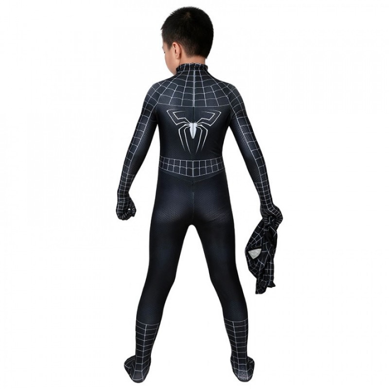 Spiderman 3 Eddie Brock Cosplay Costume Venom Jumpsuit for Kids