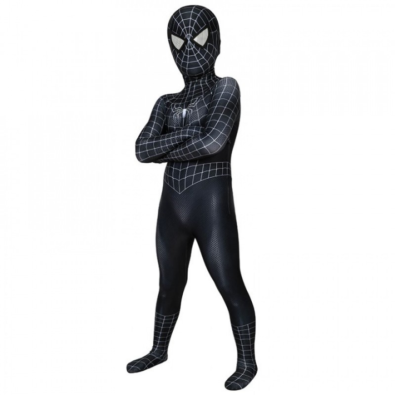 Spiderman 3 Eddie Brock Cosplay Costume Venom Jumpsuit for Kids