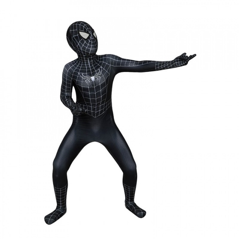 Spiderman 3 Eddie Brock Cosplay Costume Venom Jumpsuit for Kids