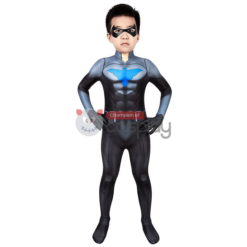Son Of Batman Cosplay Costume Nightwing Jumpsuit for Kids