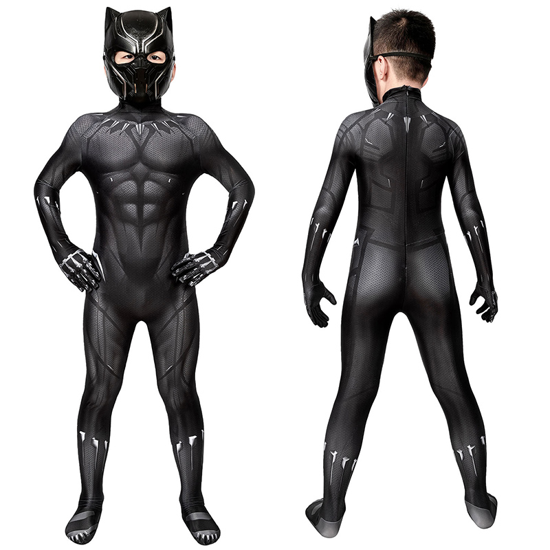 Black Panther Cosplay Costume T'Challa Jumpsuit for Kids