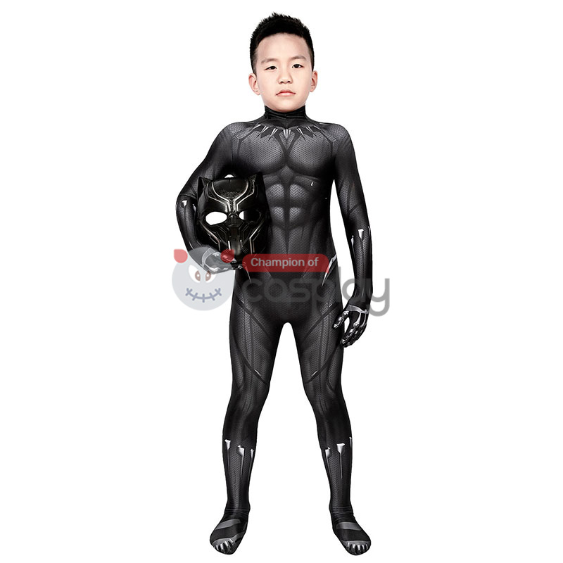 Black Panther Cosplay Costume T'Challa Jumpsuit for Kids