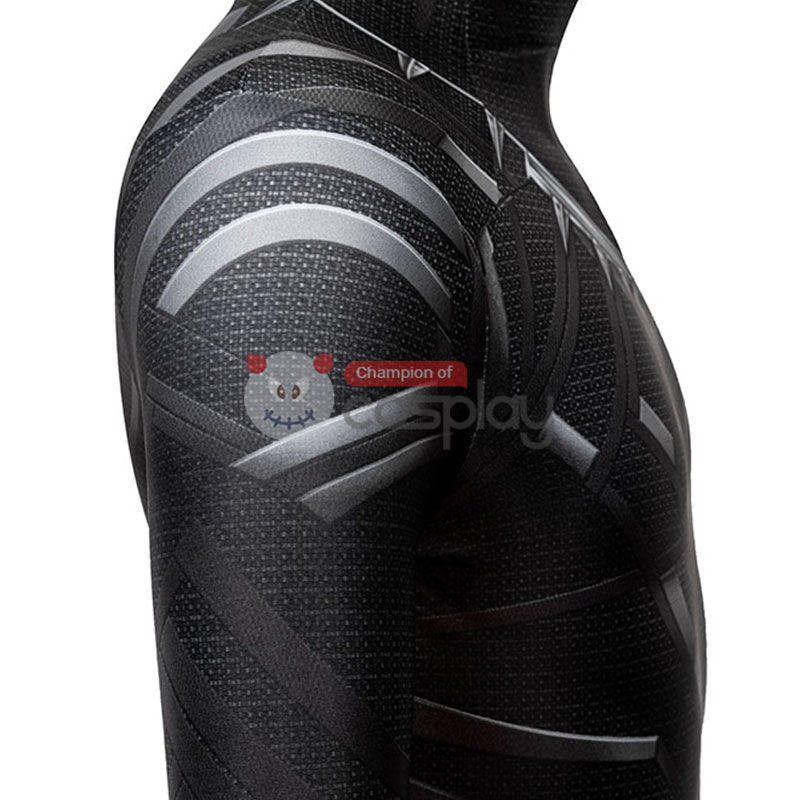 Kids Captain America Civil War T'Challa Cosplay Costume Black Panther Jumpsuit
