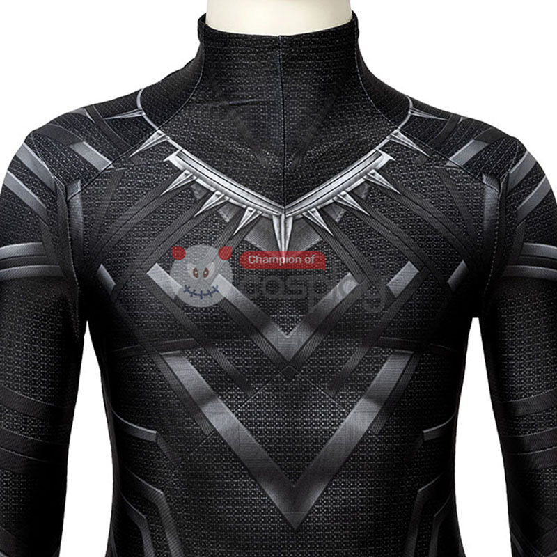 Kids Captain America Civil War T'Challa Cosplay Costume Black Panther Jumpsuit