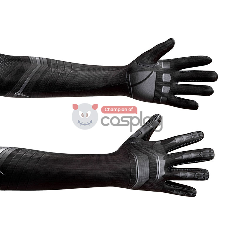 Kids Captain America Civil War T'Challa Cosplay Costume Black Panther Jumpsuit