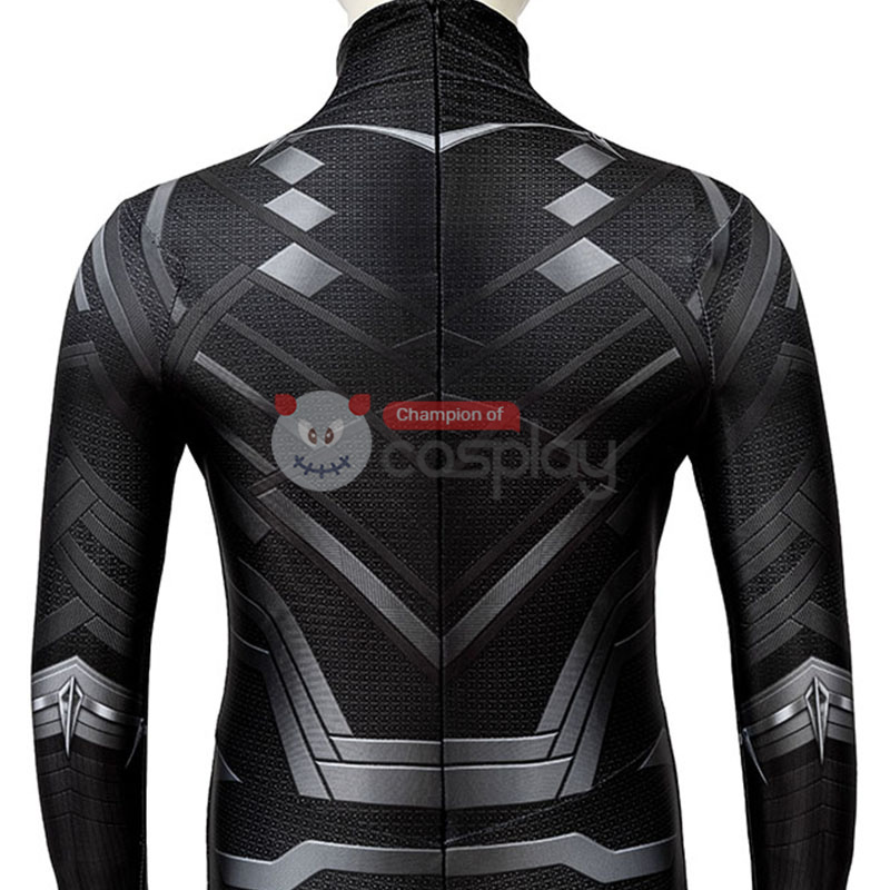 Kids Captain America Civil War T'Challa Cosplay Costume Black Panther Jumpsuit