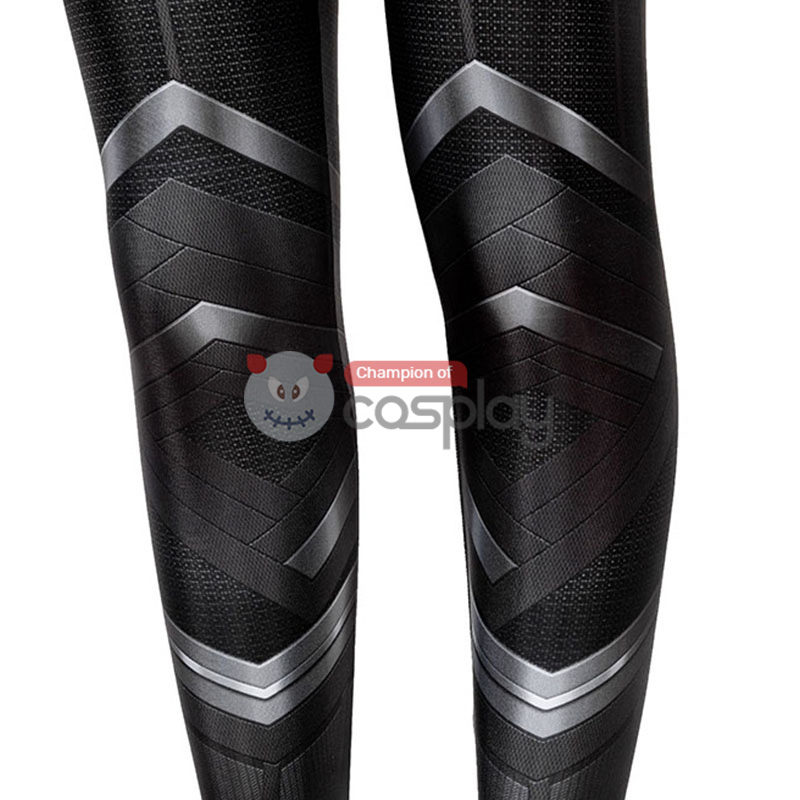 Kids Captain America Civil War T'Challa Cosplay Costume Black Panther Jumpsuit