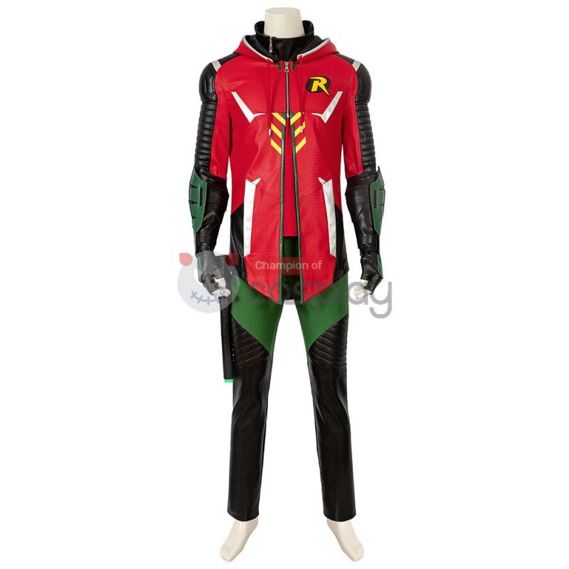 Knights Robin Red Costume Tim Drake Cosplay Richard Suit