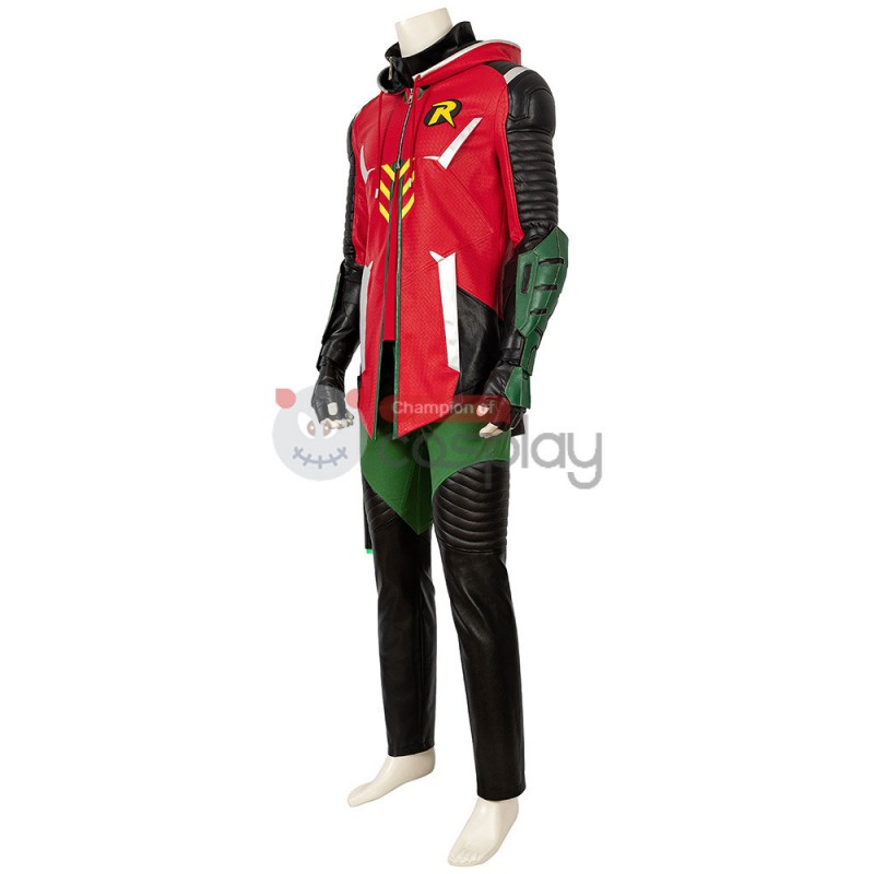 Knights Robin Red Costume Tim Drake Cosplay Richard Suit