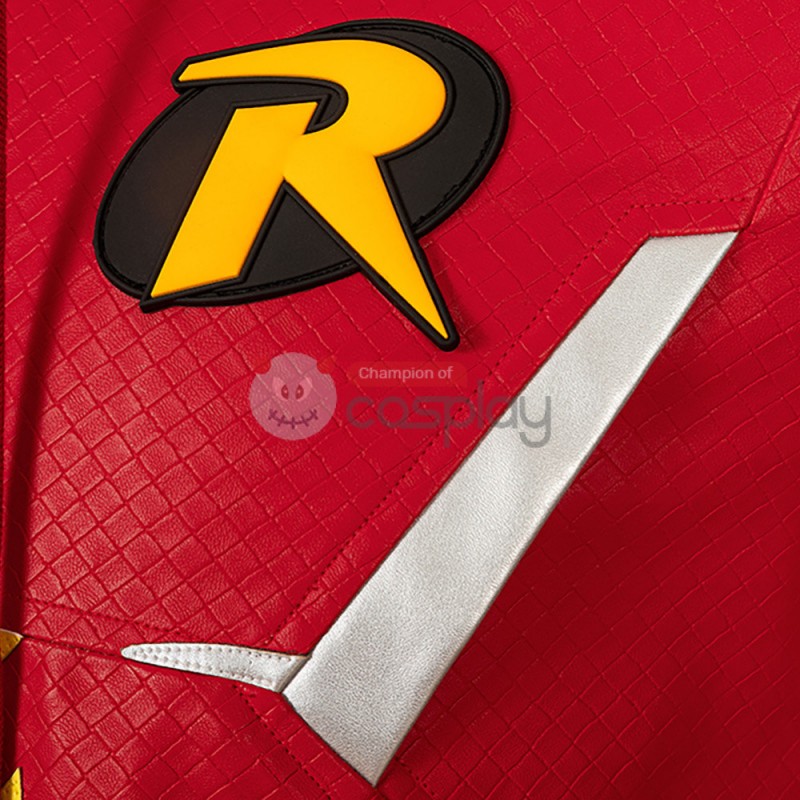 Knights Robin Red Costume Tim Drake Cosplay Richard Suit