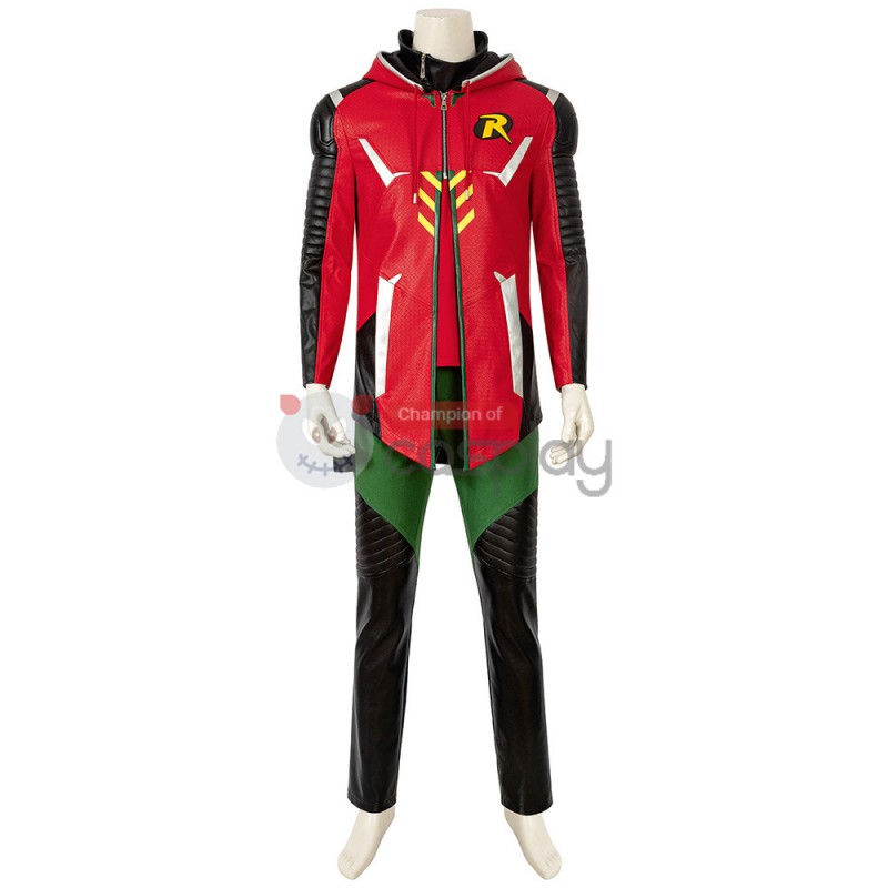 Knights Robin Red Costume Tim Drake Cosplay Richard Suit